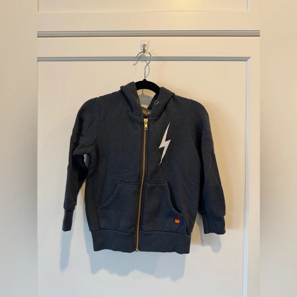 Aviator Nation - KIDS BOLT PRINT ZIP HOODIE - Navy // White - Picture 1 of 6